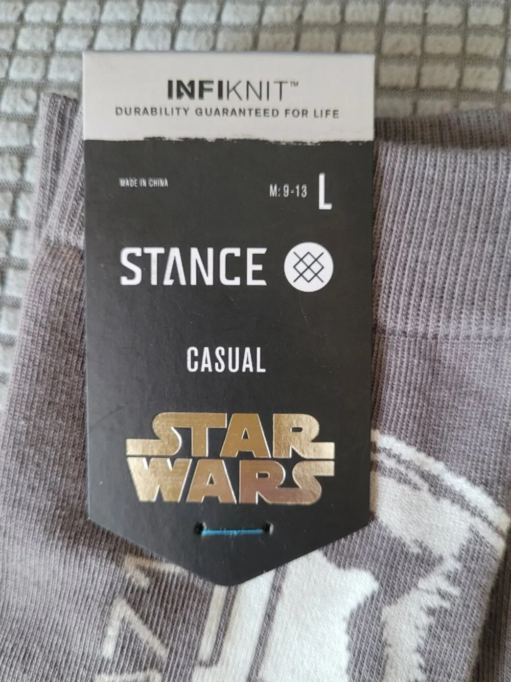 Stance Casual Men's STAR WARS Mando Gray Crew Socks Large (9-13)
